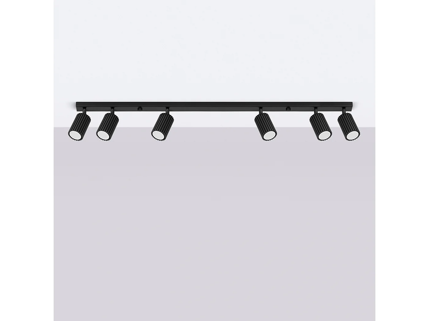 Lampa sufitowa minimalistyczny Gloow, aluminium - 6 źródło światła 4000K - L.117 x H.16.5 cm - czarny 4751734 - obrazek 1
