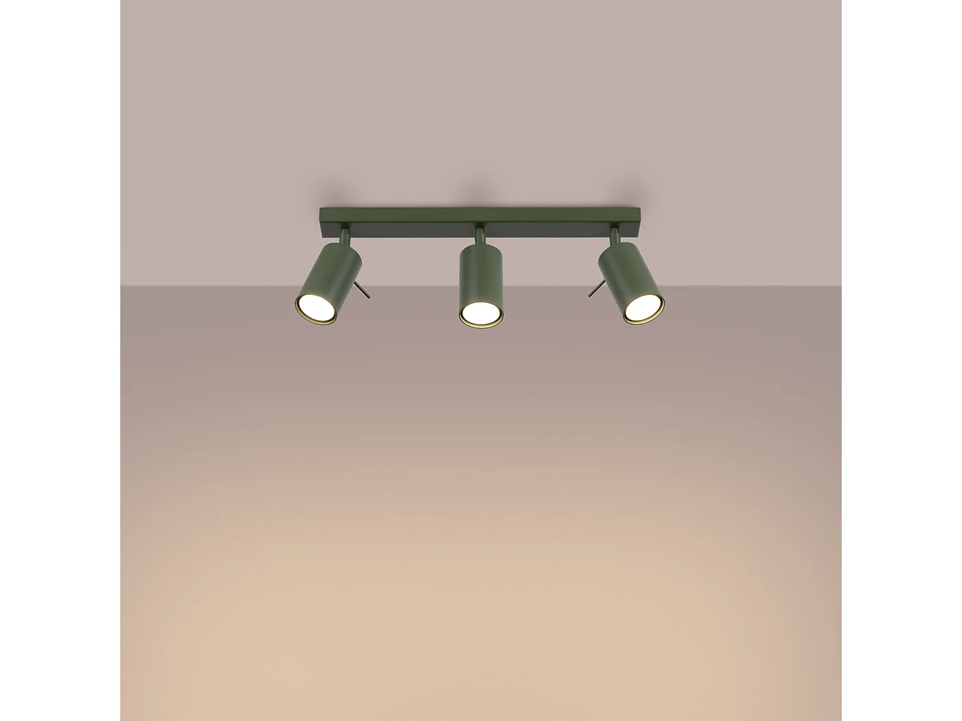 Lampa sufitowa nowoczesny Briix, stal - 3 źródło światła 3000K - L.45 x H.17 cm - zielony oliwkowy 4751756 - obrazek 1