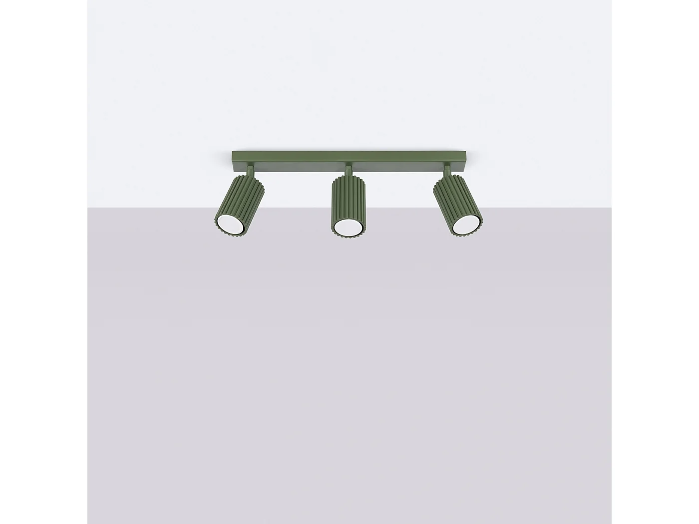 Lampa sufitowa minimalistyczny Gloow, aluminium - 3 źródło światła 4000K - L.45 x H.16.5 cm - zielony oliwkowy 4751750 - obrazek 1