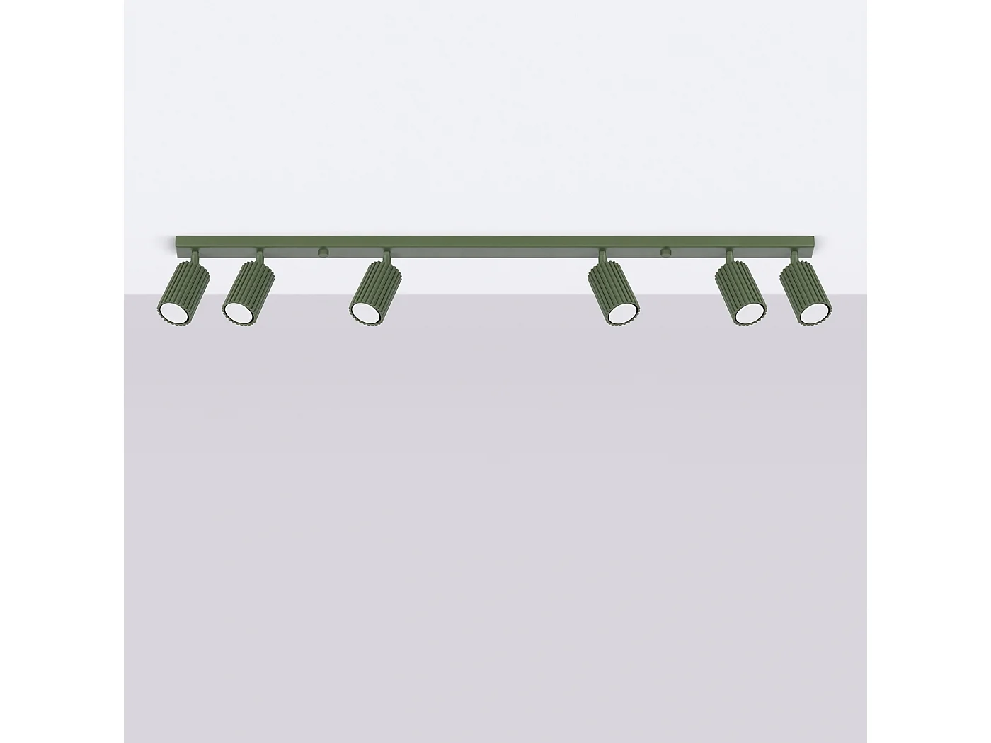 Lampa sufitowa minimalistyczny Gloow, aluminium - 6 źródło światła 4000K - L.117 x H.16.5 cm - zielony oliwkowy 4751760 - obrazek 1