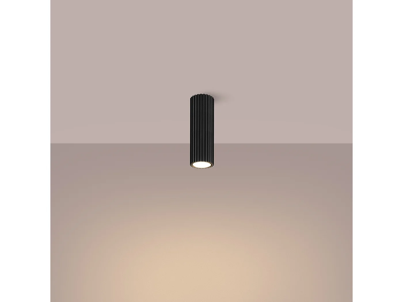 Lampa sufitowa minimalistyczny Gloow, aluminium - 1 źródło światła 3000K - L.6.5 x H.20 cm - czarny 4751765 - obrazek 1