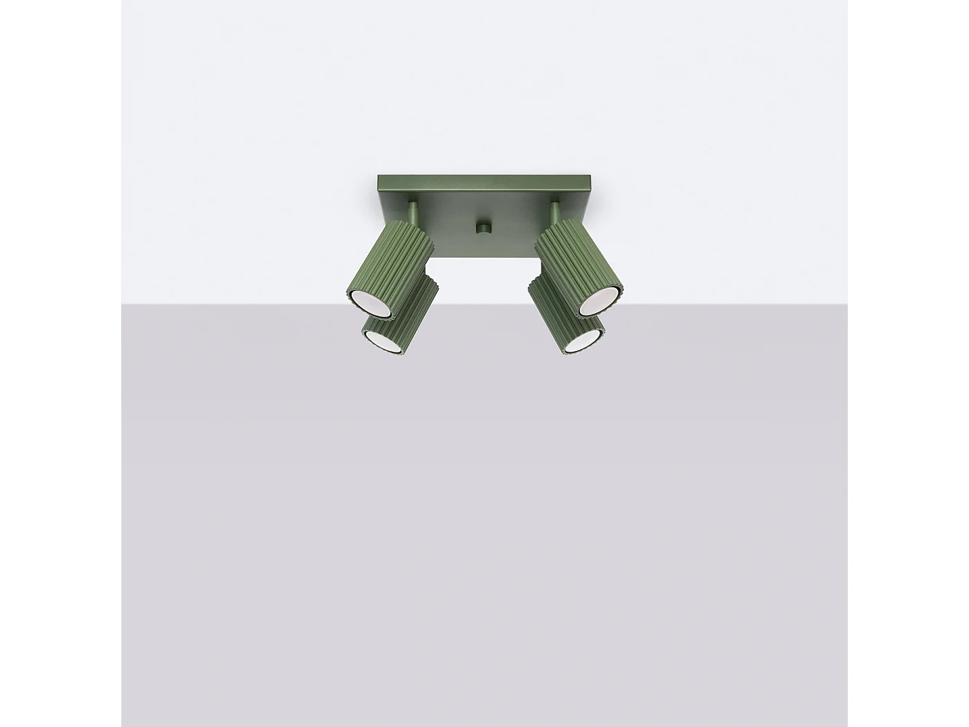 Lampa sufitowa minimalistyczny Gloow, aluminium - 4 źródło światła 4000K - L.25 x H.16.5 cm - zielony oliwkowy 4751769 - obrazek 1