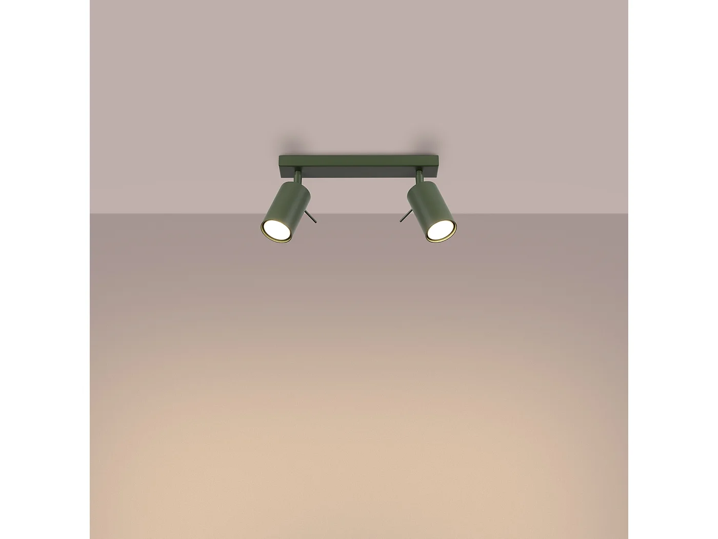 Lampa sufitowa nowoczesny Briix, stal - 2 źródło światła 3000K - L.30 x H.17 cm - zielony oliwkowy 4751781 - obrazek 1