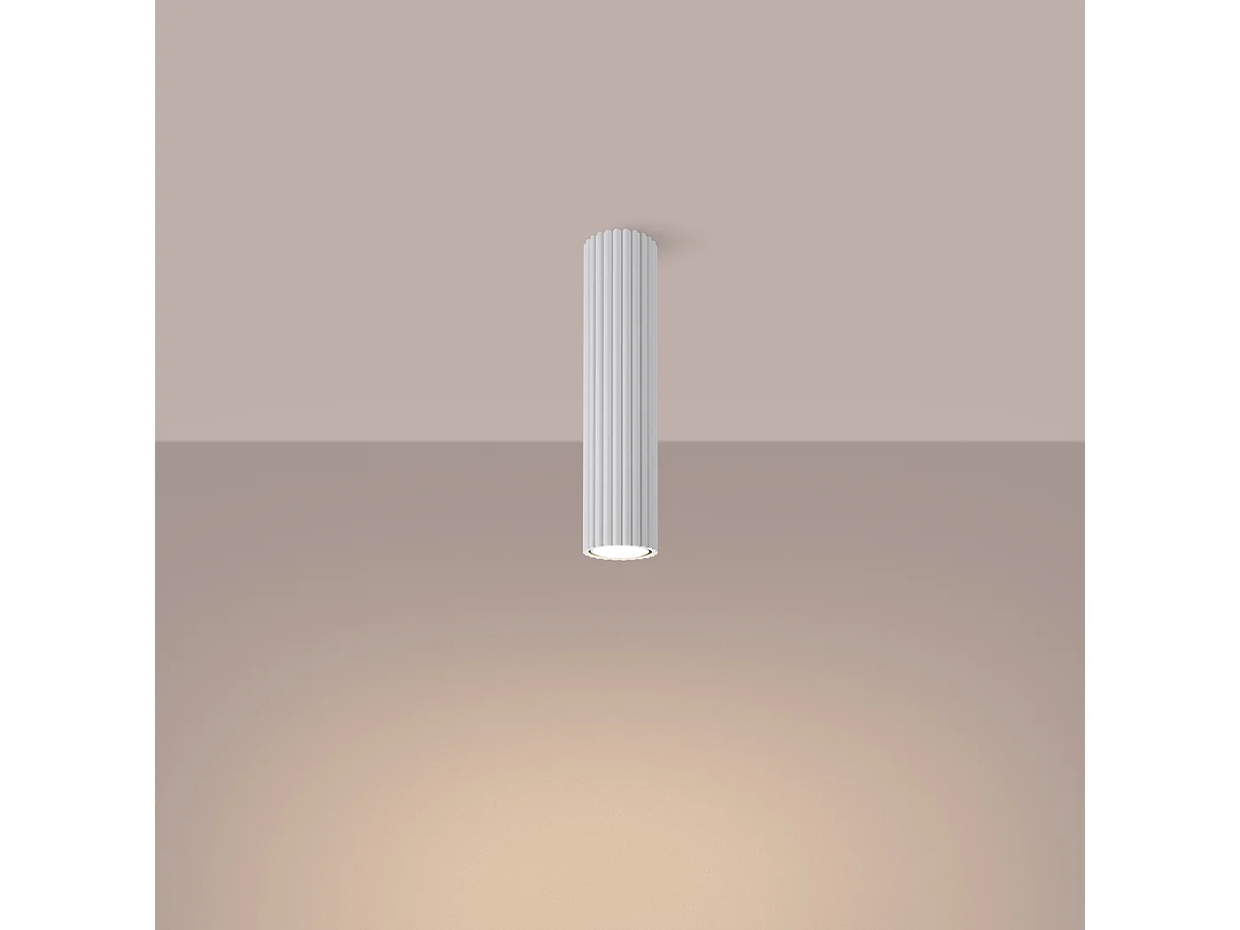 Lampa sufitowa minimalistyczny Gloow, aluminium - 1 źródło światła 3000K - L.6.5 x H.30 cm - biały 4751797 - obrazek 1