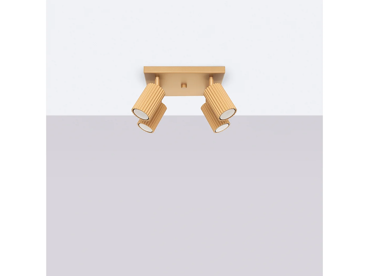 Lampa sufitowa minimalistyczny Gloow, aluminium - 4 źródło światła 4000K - L.25 x H.16.5 cm - złoty 4751794 - obrazek 1
