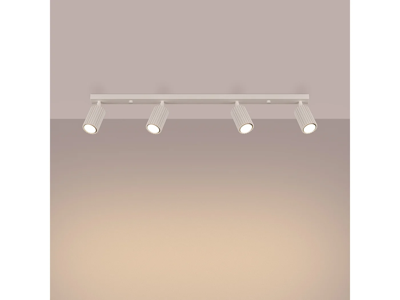 Lampa sufitowa minimalistyczny Gloow, aluminium - 4 źródło światła 3000K - L.81 x H.16.5 cm - beżowy 4751805 - obrazek 1