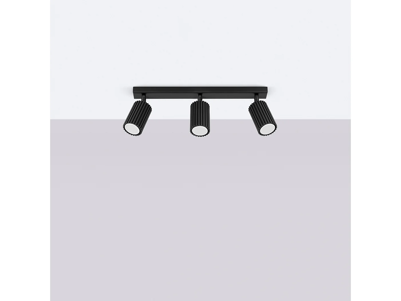 Lampa sufitowa minimalistyczny Gloow, aluminium - 3 źródło światła 4000K - L.45 x H.16.5 cm - czarny 4751804 - obrazek 1