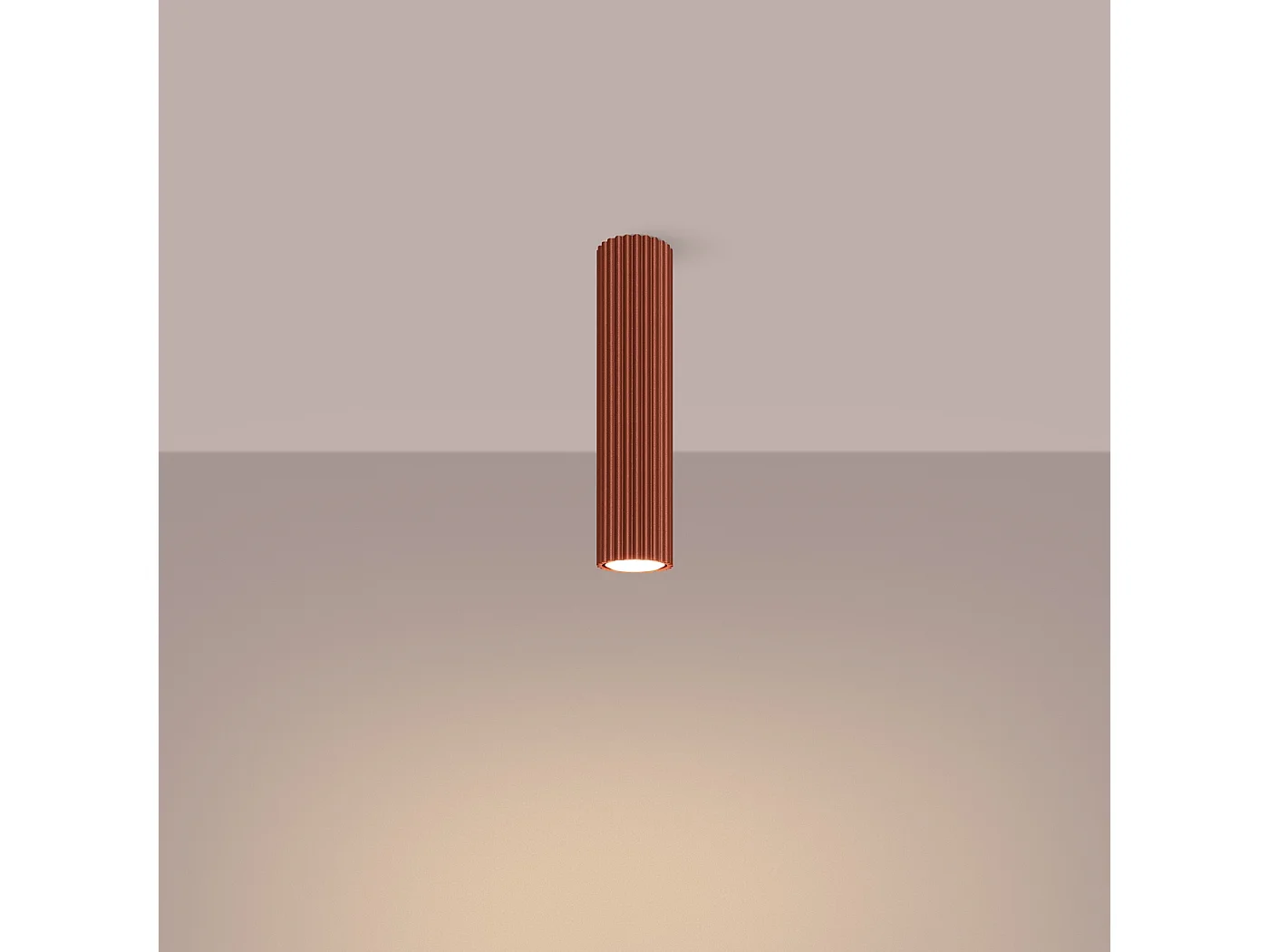 Lampa sufitowa minimalistyczny Gloow, aluminium - 1 źródło światła 3000K - L.6.5 x H.30 cm - ochra czerwona 4751814 - obrazek 1