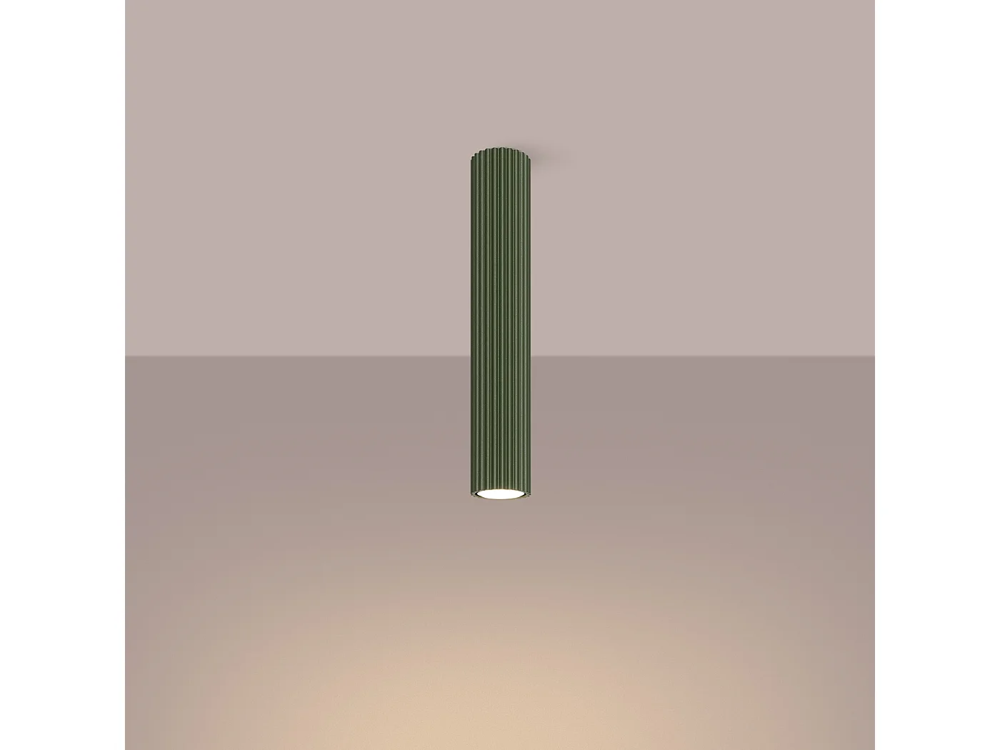 Lampa sufitowa minimalistyczny Gloow, aluminium - 1 źródło światła 3000K - L.6.5 x H.40 cm - zielony oliwkowy 4751824 - obrazek 1