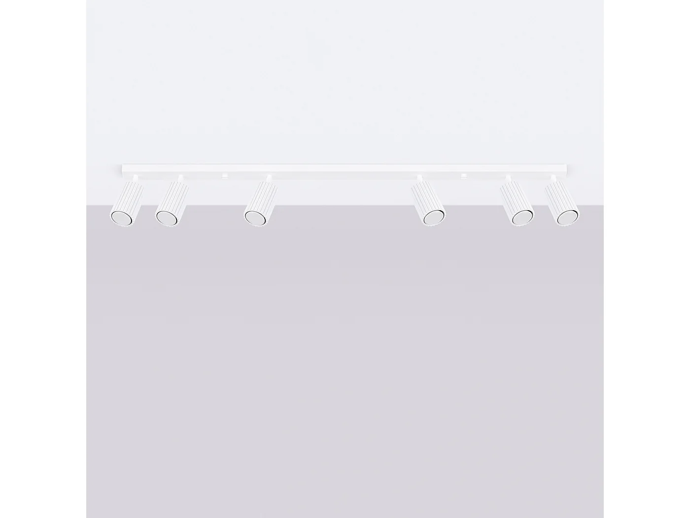 Lampa sufitowa minimalistyczny Gloow, aluminium - 6 źródło światła 4000K - L.117 x H.16.5 cm - biały 4751832 - obrazek 1