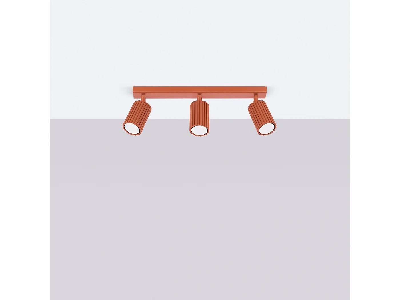 Lampa sufitowa minimalistyczny Gloow, aluminium - 3 źródło światła 4000K - L.45 x H.16.5 cm - ochra czerwona 4751828 - obrazek 1
