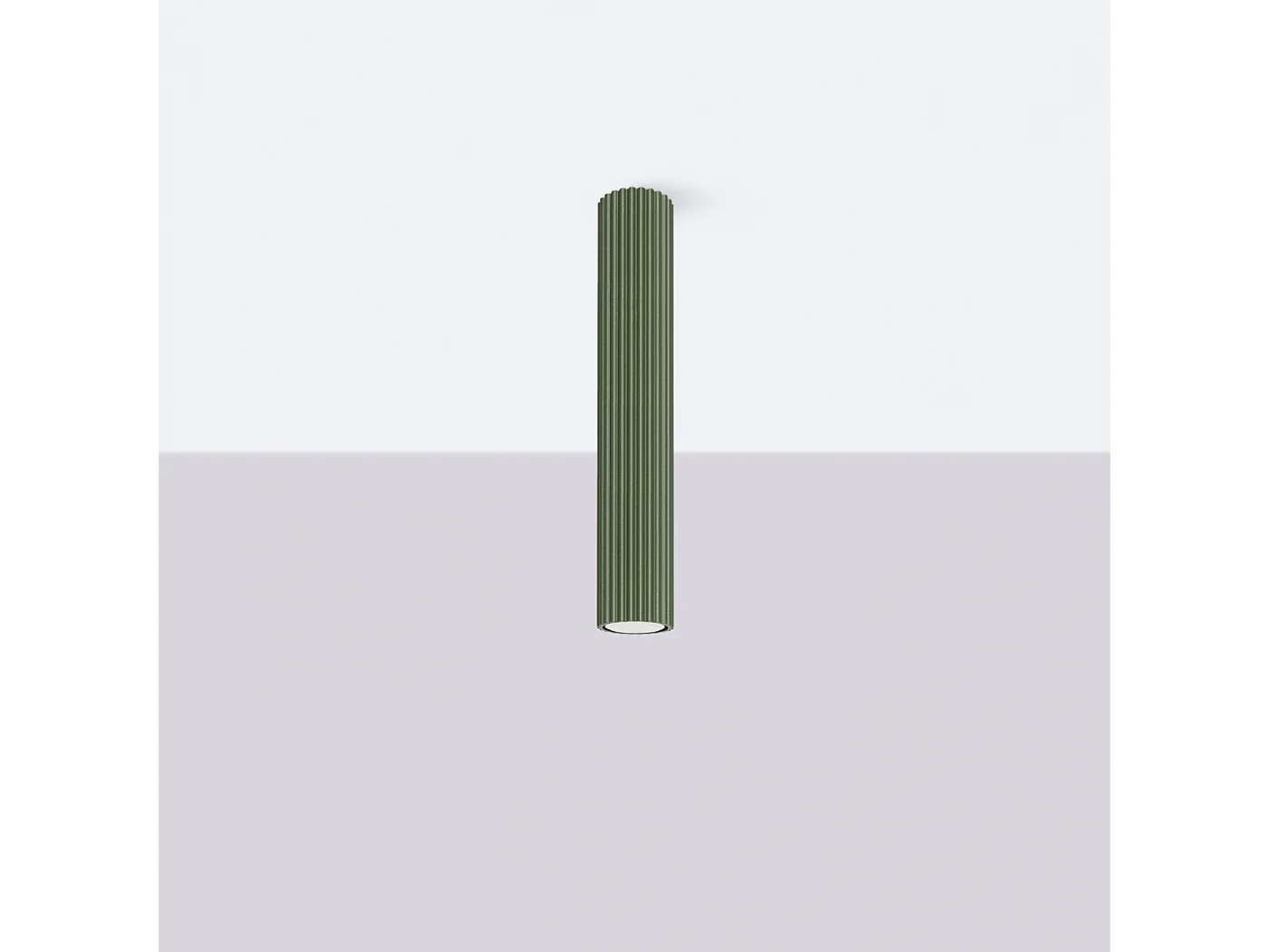 Lampa sufitowa minimalistyczny Gloow, aluminium - 1 źródło światła 4000K - L.6.5 x H.40 cm - zielony oliwkowy 4751841 - obrazek 1