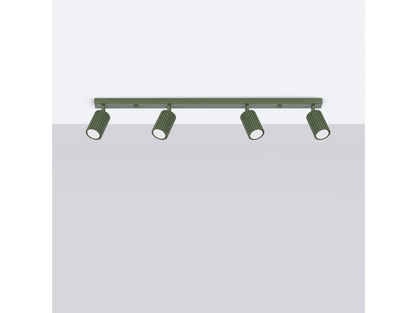 Lampa sufitowa minimalistyczny Gloow, aluminium - 4 źródło światła 4000K - L.81 x H.16.5 cm - zielony oliwkowy 4751852 - obrazek 1