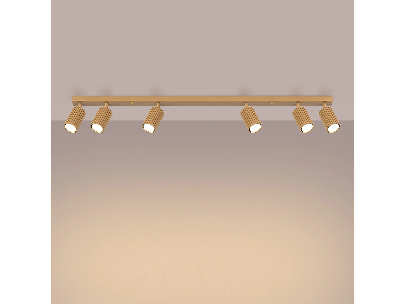 Lampa sufitowa minimalistyczny Gloow, aluminium - 6 źródło światła 3000K - L.117 x H.16.5 cm - złoty 4751853 - obrazek 1