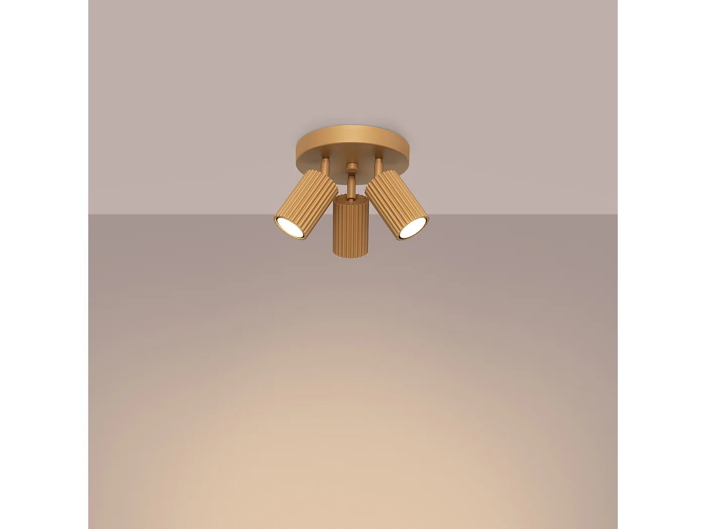 Lampa sufitowa minimalistyczny Gloow, aluminium - 3 źródło światła 3000K - L.19.5 x H.18 cm - złoty 4751857 - obrazek 1