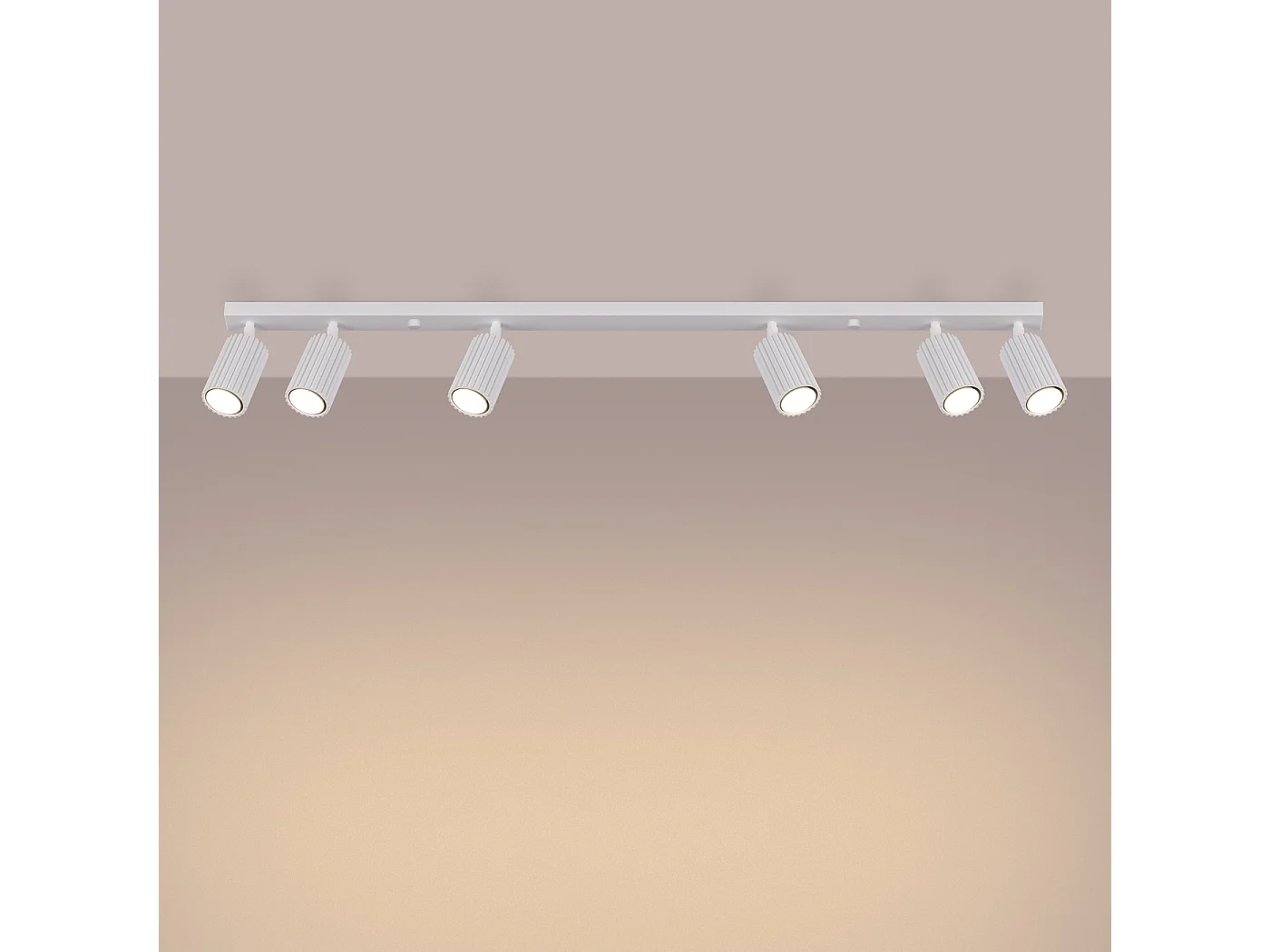 Lampa sufitowa minimalistyczny Gloow, aluminium - 6 źródło światła 3000K - L.117 x H.16.5 cm - biały 4751859 - obrazek 1