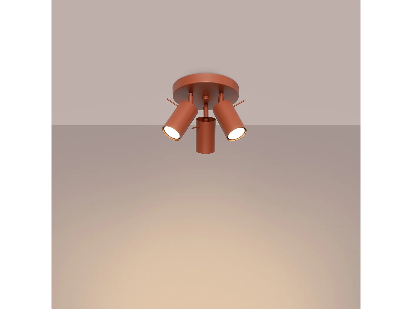 Lampa sufitowa nowoczesny Briix, stal - 3 źródło światła 3000K - L.19.5 x H.18.5 cm - ochra czerwona 4751862 - obrazek 1