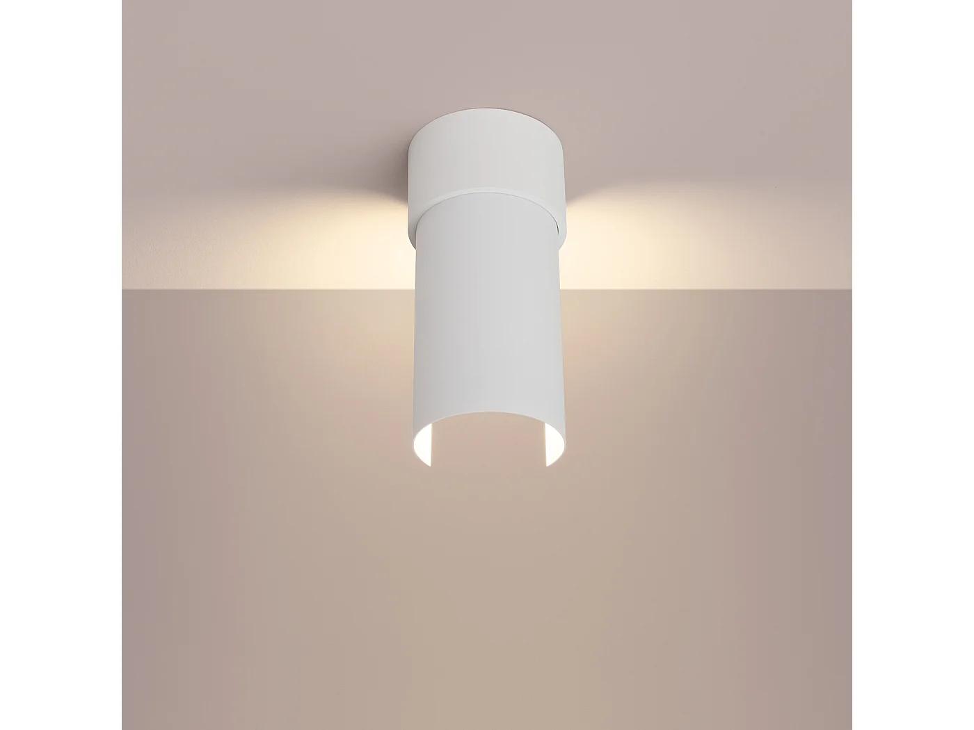 Lampa sufitowa minimalistyczny Torow, stal - 1 źródło światła 3000K - L.10 x H.21 cm - biały 4751873 - obrazek 1