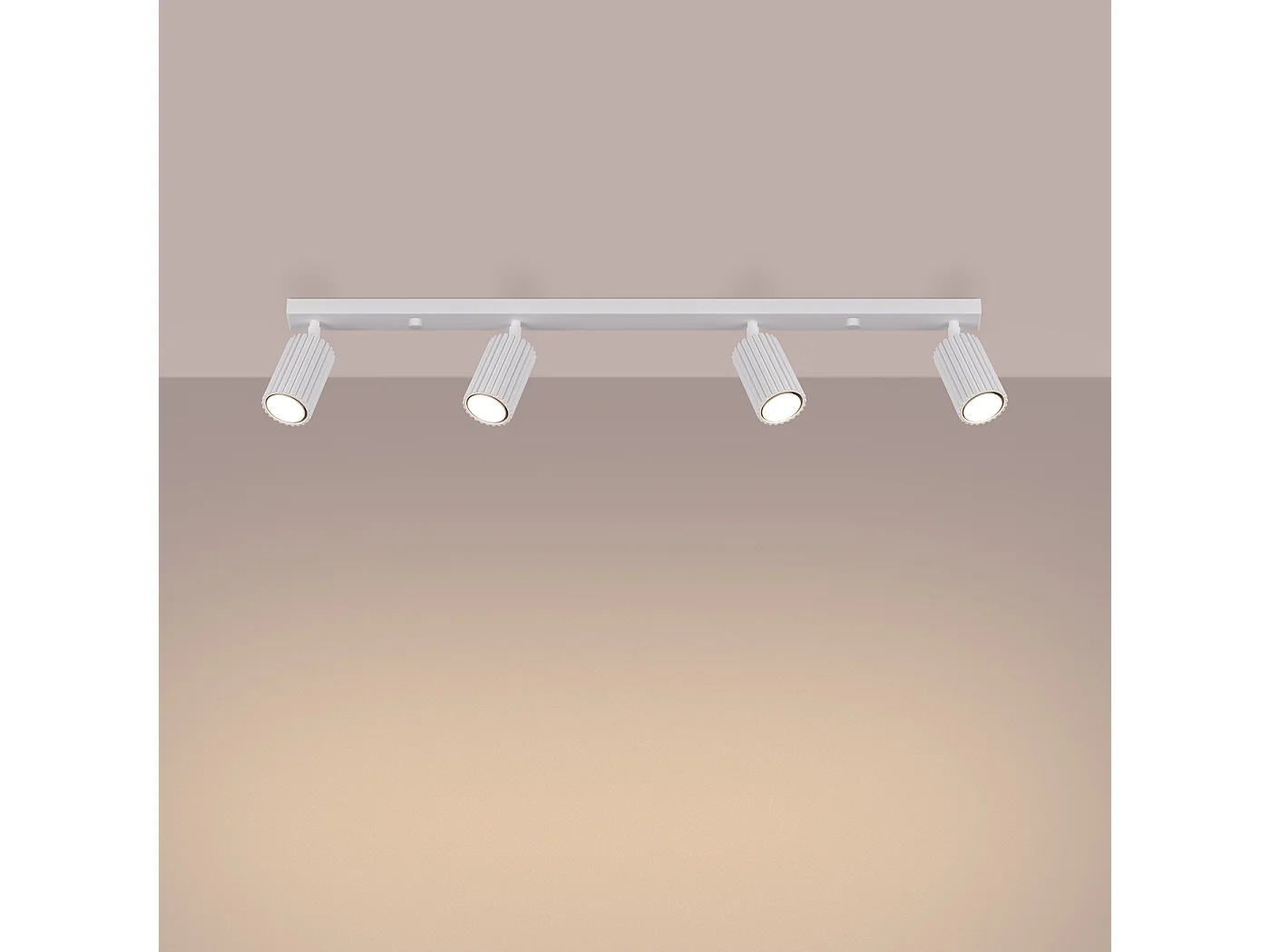 Lampa sufitowa minimalistyczny Gloow, aluminium - 4 źródło światła 3000K - L.81 x H.16.5 cm - biały 4751872 - obrazek 1