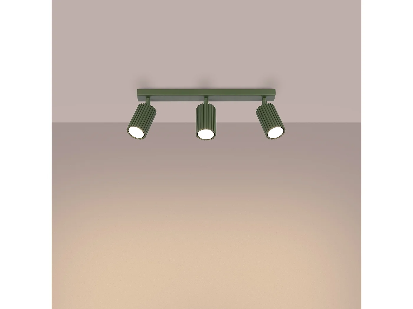 Lampa sufitowa minimalistyczny Gloow, aluminium - 3 źródło światła 3000K - L.45 x H.16.5 cm - zielony oliwkowy 4751885 - obrazek 1