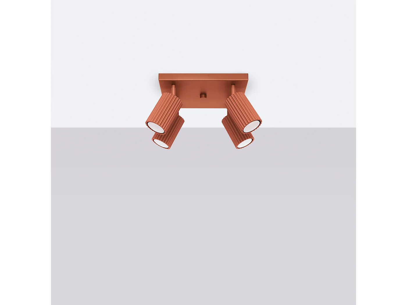 Lampa sufitowa minimalistyczny Gloow, aluminium - 4 źródło światła 4000K - L.25 x H.16.5 cm - ochra czerwona 4751889 - obrazek 1