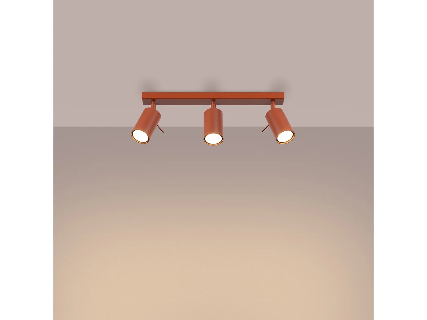 Lampa sufitowa nowoczesny Briix, stal - 3 źródło światła 3000K - L.45 x H.17 cm - ochra czerwona 4751901 - obrazek 1