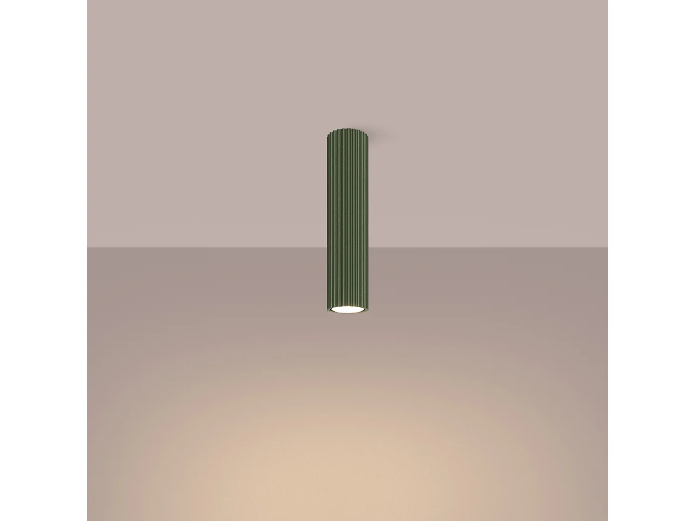 Lampa sufitowa minimalistyczny Gloow, aluminium - 1 źródło światła 3000K - L.6.5 x H.30 cm - zielony oliwkowy 4751905 - obrazek 1