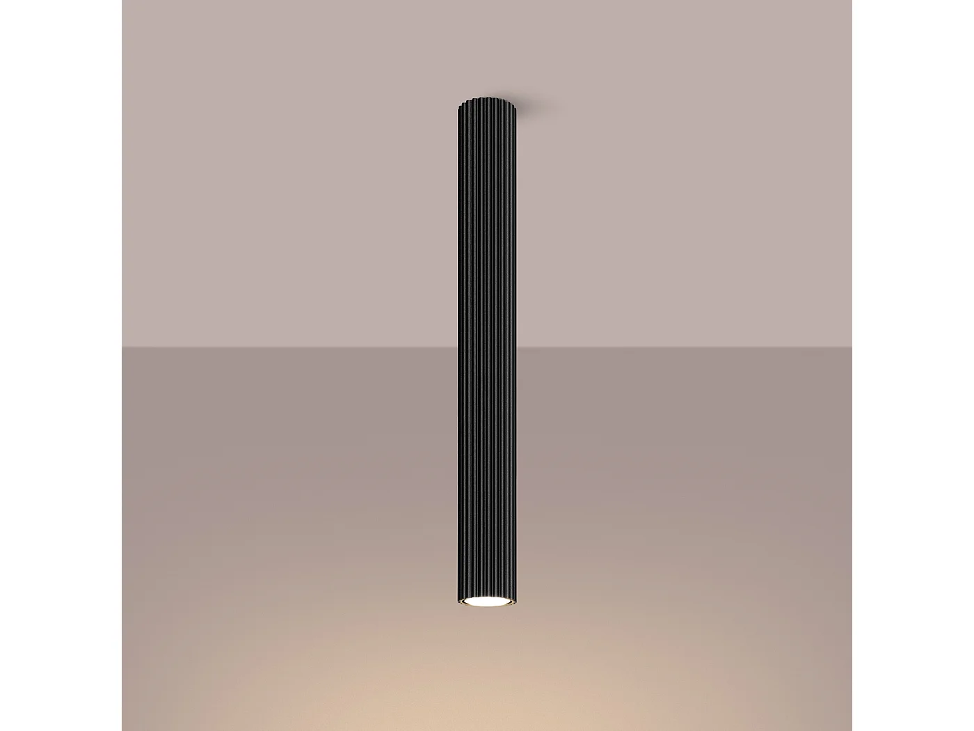 Lampa sufitowa minimalistyczny Gloow, aluminium - 1 źródło światła 3000K - L.6.5 x H.60 cm - czarny 4751908 - obrazek 1