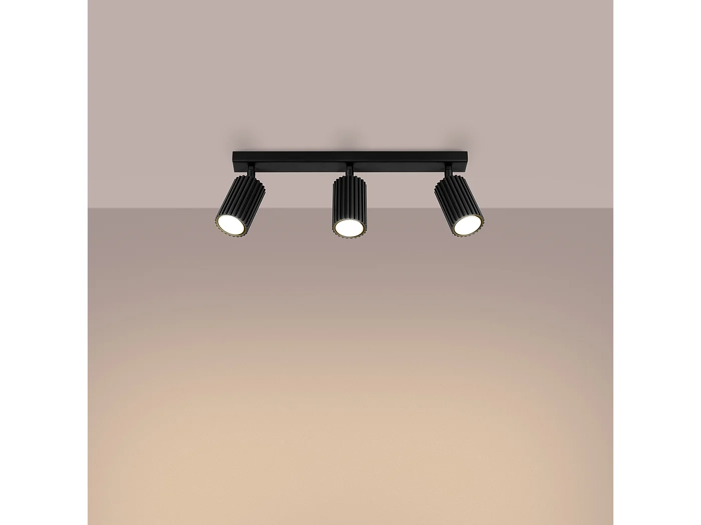 Lampa sufitowa minimalistyczny Gloow, aluminium - 3 źródło światła 3000K - L.45 x H.16.5 cm - czarny 4751917 - obrazek 1
