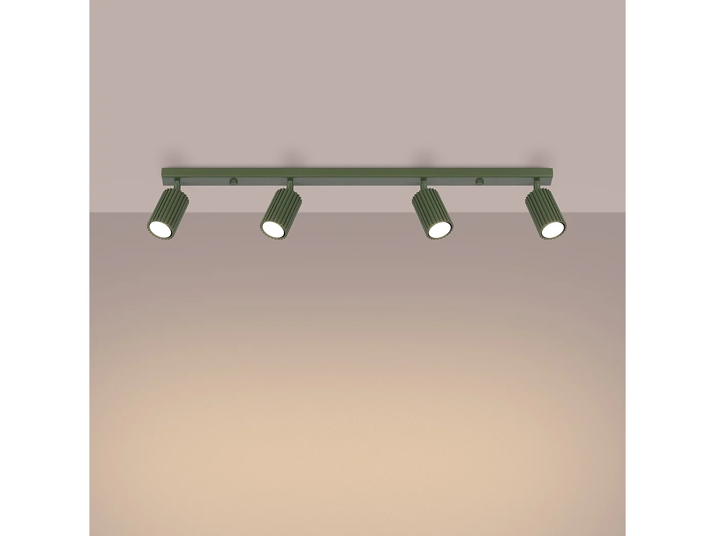 Lampa sufitowa minimalistyczny Gloow, aluminium - 4 źródło światła 3000K - L.81 x H.16.5 cm - zielony oliwkowy 4751933 - obrazek 1