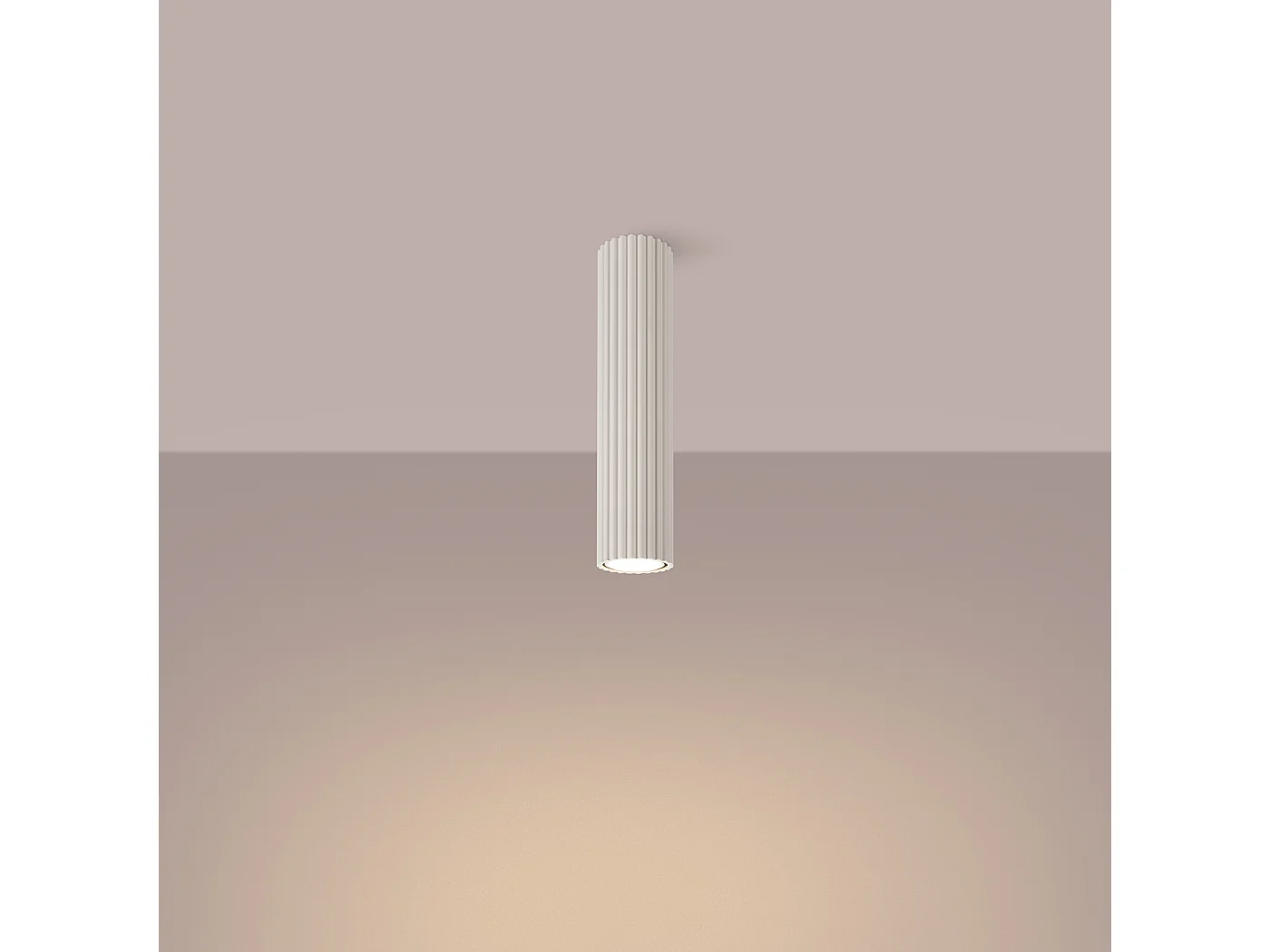 Lampa sufitowa minimalistyczny Gloow, aluminium - 1 źródło światła 3000K - L.6.5 x H.30 cm - beżowy 4751948 - obrazek 1