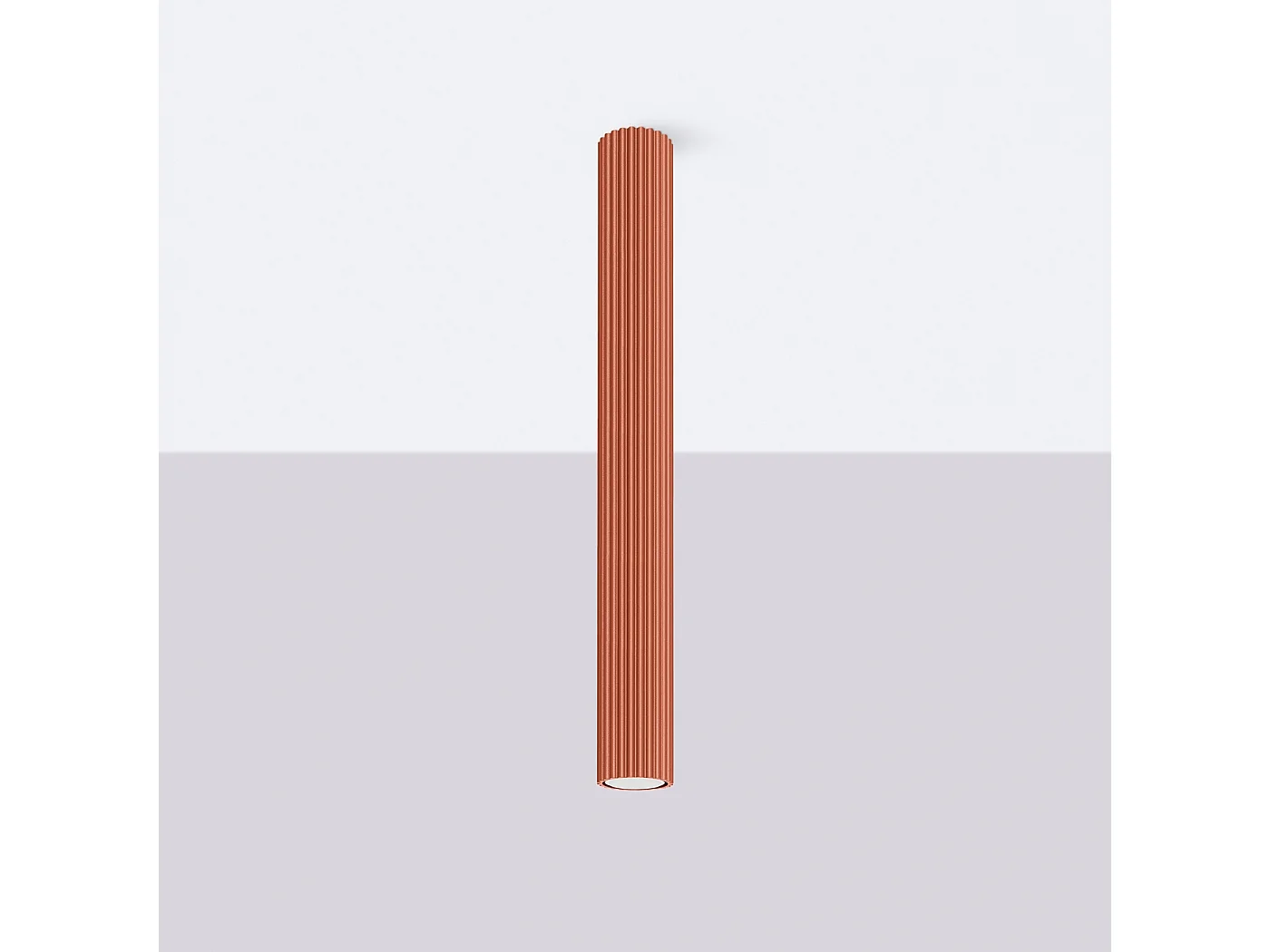 Lampa sufitowa minimalistyczny Gloow, aluminium - 1 źródło światła 4000K - L.6.5 x H.60 cm - ochra czerwona 4751951 - obrazek 1