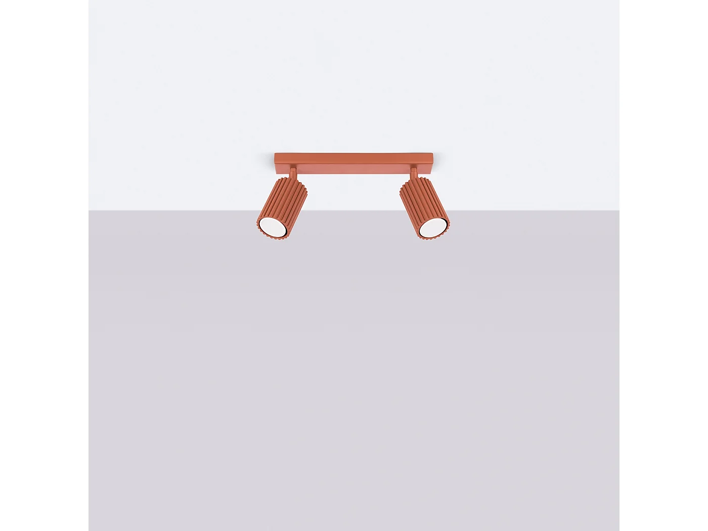 Lampa sufitowa minimalistyczny Gloow, aluminium - 2 źródło światła 4000K - L.30 x H.16.5 cm - ochra czerwona 4751975 - obrazek 1