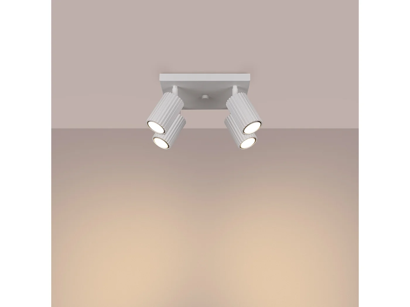 Lampa sufitowa minimalistyczny Gloow, aluminium - 4 źródło światła 3000K - L.25 x H.16.5 cm - biały 4751985 - obrazek 1