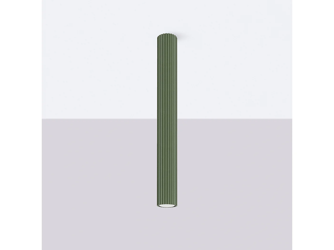 Lampa sufitowa minimalistyczny Gloow, aluminium - 1 źródło światła 4000K - L.6.5 x H.60 cm - zielony oliwkowy 4752028 - obrazek 1