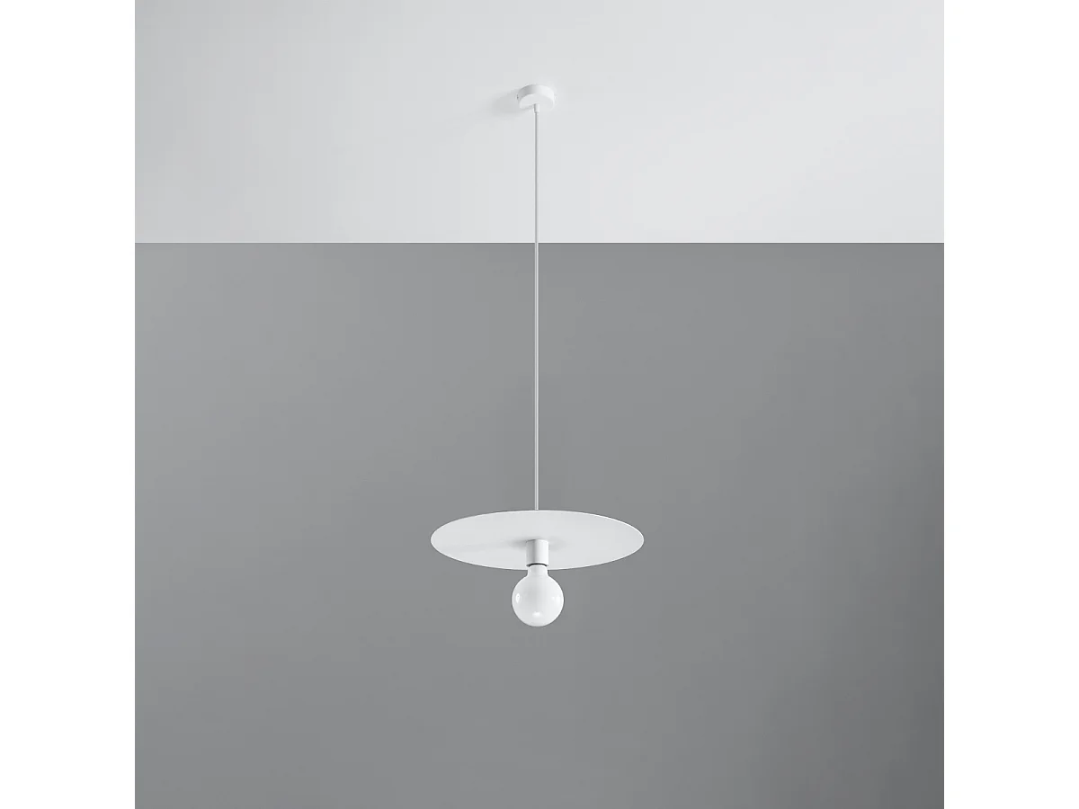 Lampy wiszące nowoczesny Flavieta, stal - 1 źródło światła 4000K - L.40 x H.105 cm - biały 4752048 - obrazek 1