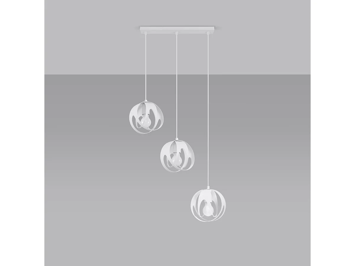 Lampy wiszące nowoczesny Brive, stal - 3 źródło światła 4000K - L.50 x H.117 cm - biały 4752053 - obrazek 1