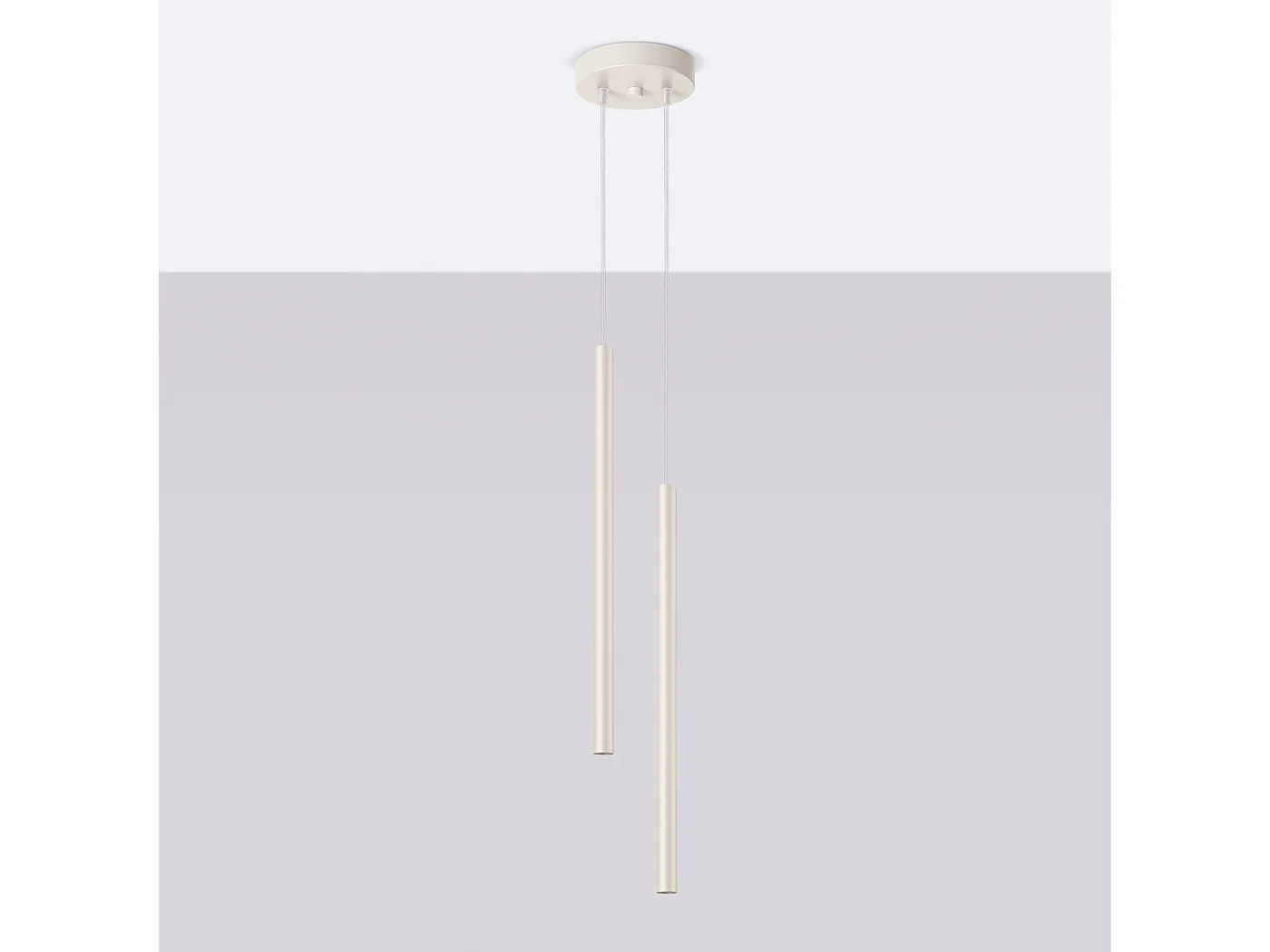 Lampa wisząca nowoczesny Brill, stal - 2 źródło światła 4000K - L.15 x H.104 cm - beżowy 4752054 - obrazek 1