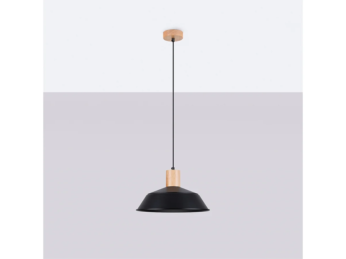 Lampy wiszące skandynawski Fanova, stal - 1 źródło światła 4000K - L.34 x H.120 cm - czarny 4752059 - obrazek 1