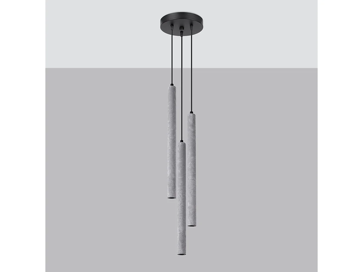 Lampy wiszące nowoczesny Brill, beton - 3 źródło światła 4000K - L.19.5 x H.115 cm - szary 4752064 - obrazek 1