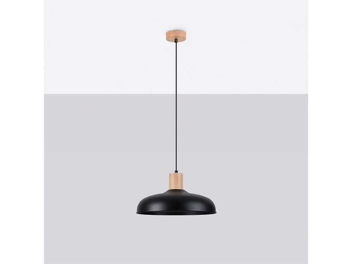 Lampy wiszące skandynawski Velture, stal - 1 źródło światła 4000K - L.38 x H.120 cm - czarny 4752070 - obrazek 1