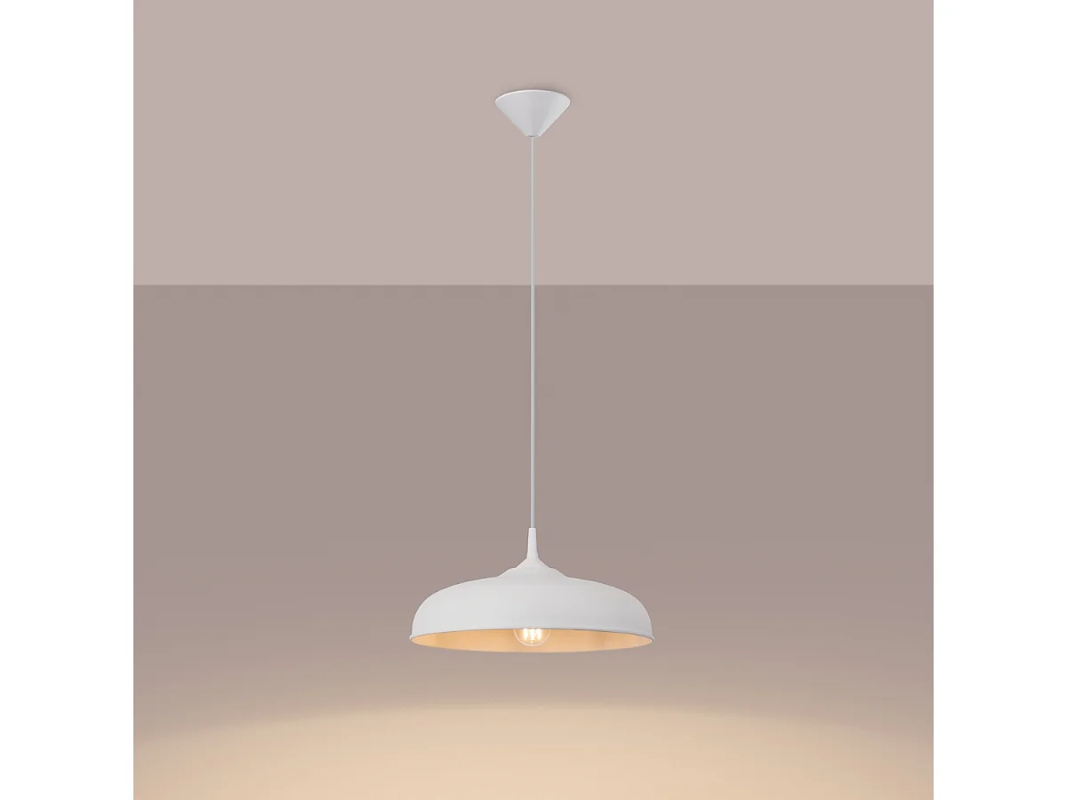 Lampy wiszące skandynawski Zinta, stal - 1 źródło światła 3000K - L.38 x H.74 cm - biały 4752079 - obrazek 1