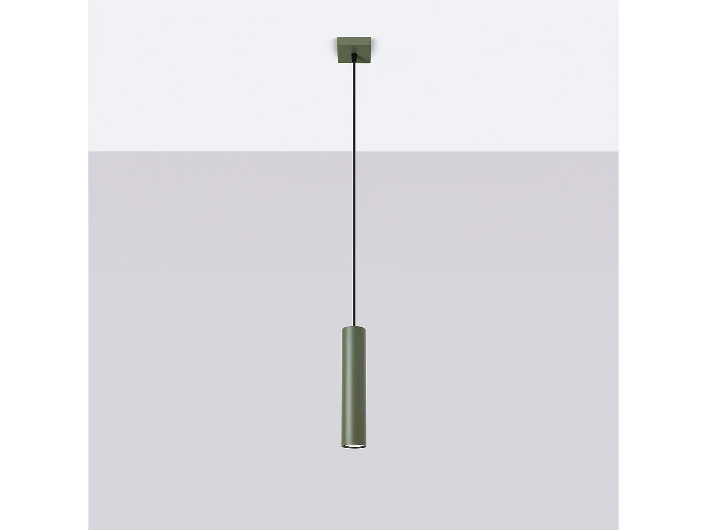 Lampa wisząca loft Toris, stal - 1 źródło światła 4000K - L.8 x H.118 cm - zielony oliwkowy 4752080 - obrazek 1
