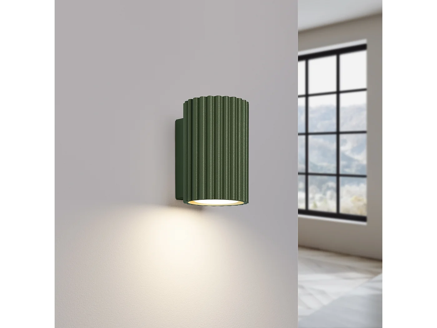 Lampa ścienna minimalistyczny Gloow, aluminium - 1 źródło światła 3000K - L.6.5 x H.10 cm - zielony oliwkowy 4752105 - obrazek 1