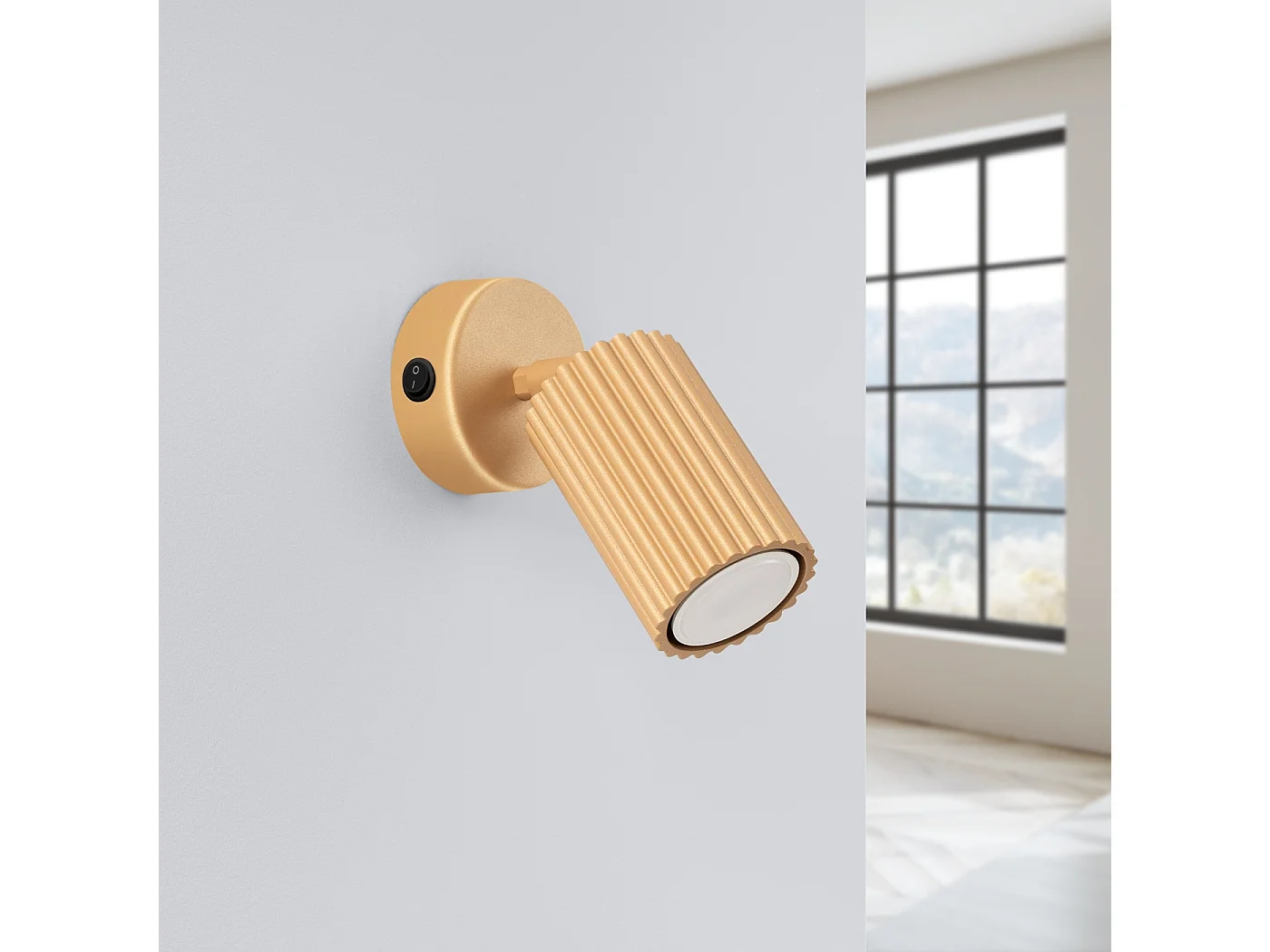 Lampa ścienna minimalistyczny Gloow, aluminium - 1 źródło światła 4000K - L.8 x H.16 cm - złoty 4752111 - obrazek 1