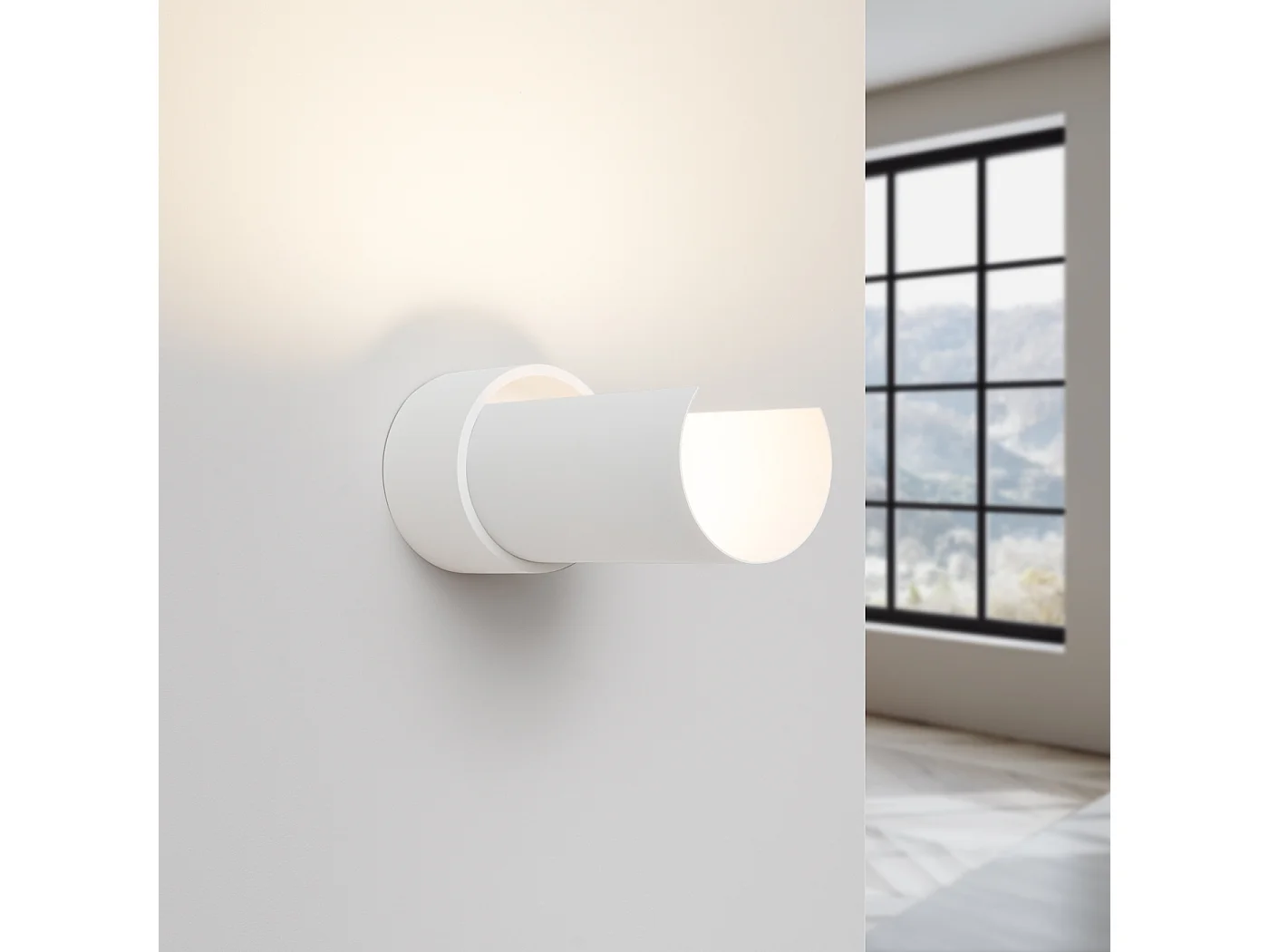 Lampa ścienna minimalistyczny Torow, stal - 1 źródło światła 3000K - L.10 x H.21 cm - biały 4752185 - obrazek 1