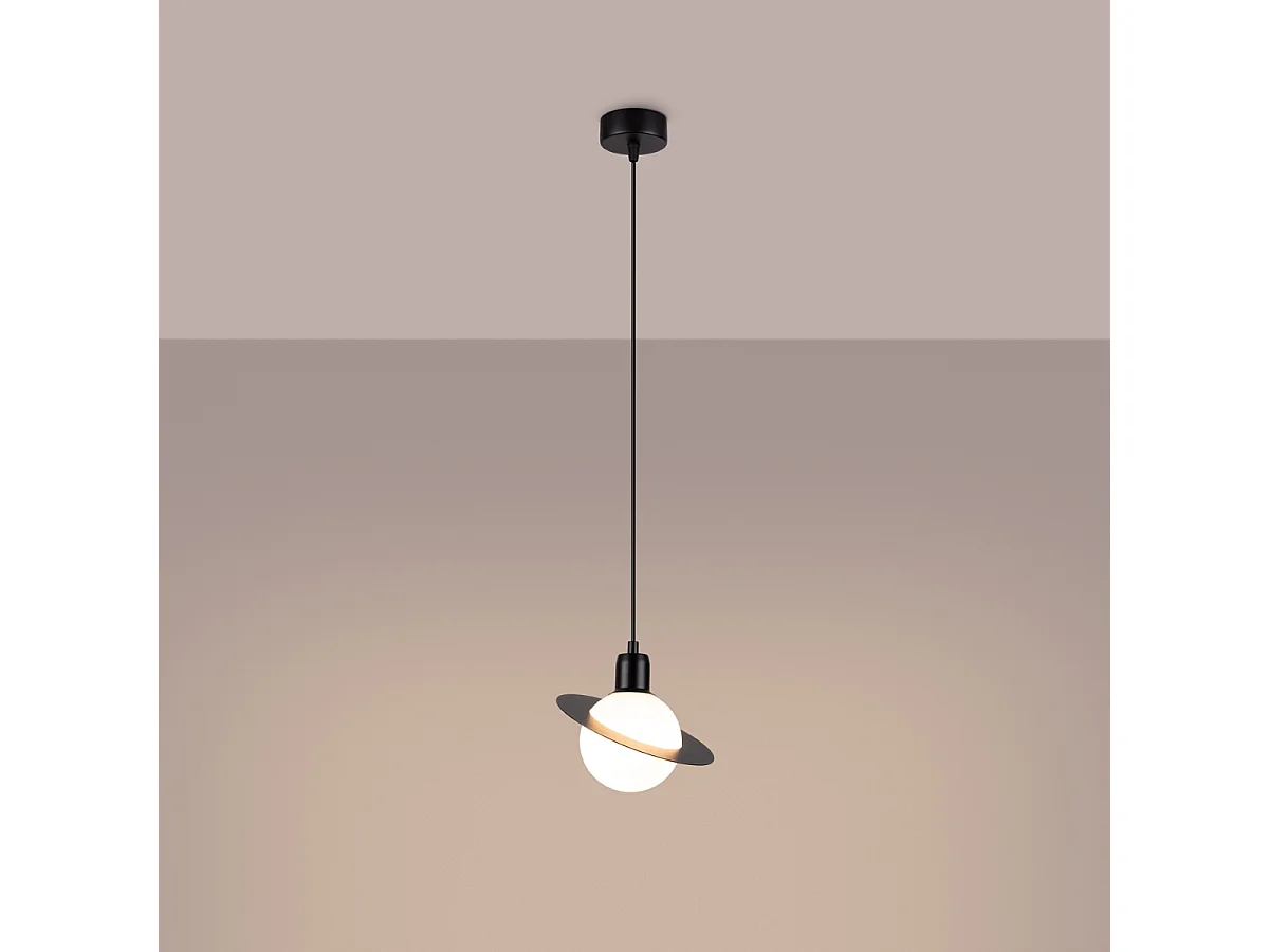Lampy wiszące nowoczesny Gloxo, stal - 1 źródło światła 3000K - L.20 x H.125 cm - czarny 4752191 - obrazek 1