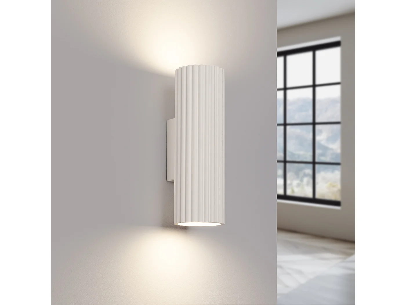 Lampa ścienna minimalistyczny Gloow, aluminium - 2 źródło światła 3000K - L.6.5 x H.20 cm - beżowy 4752196 - obrazek 1
