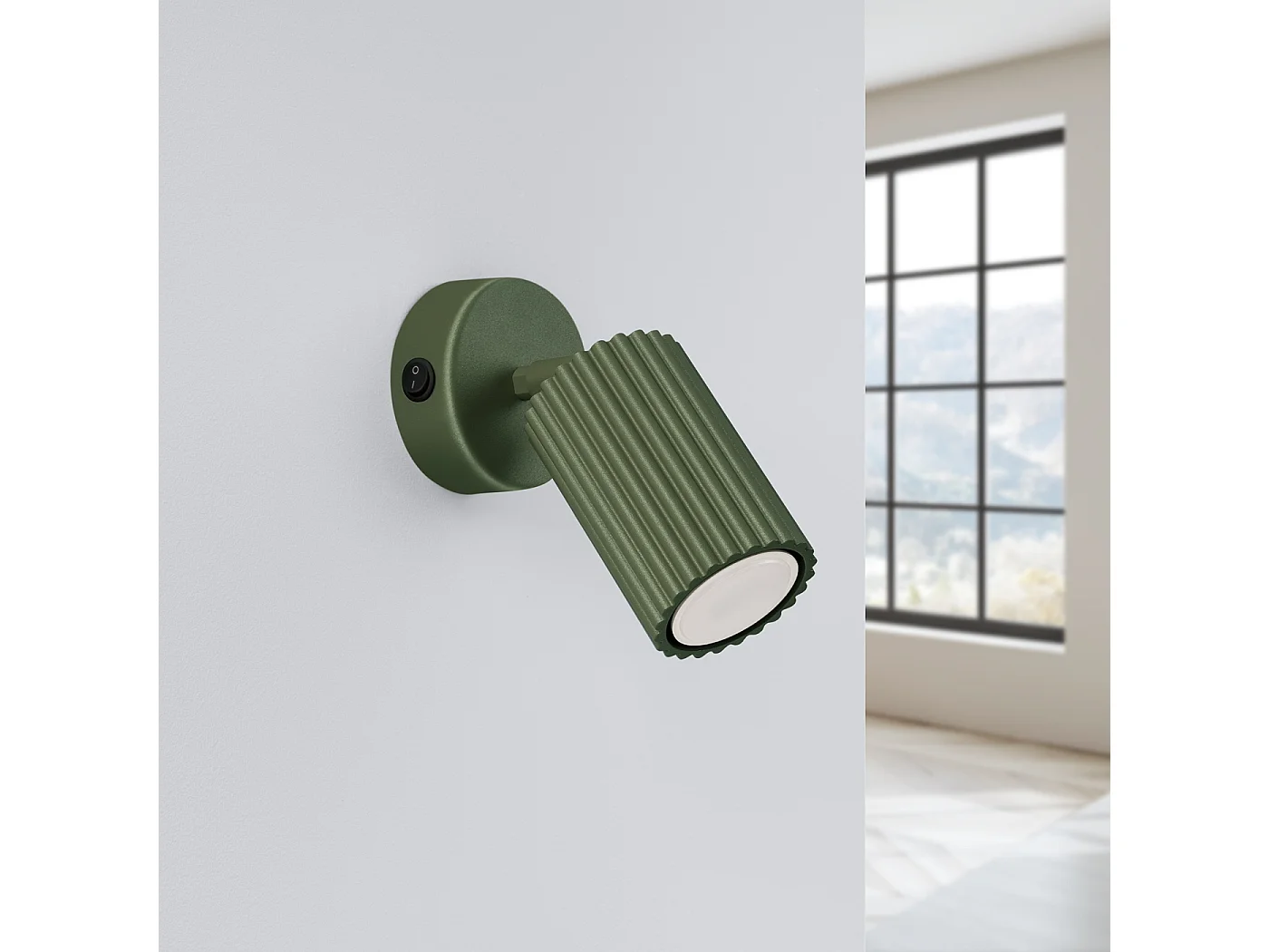 Lampa ścienna minimalistyczny Gloow, aluminium - 1 źródło światła 4000K - L.8 x H.16 cm - zielony oliwkowy 4752219 - obrazek 1