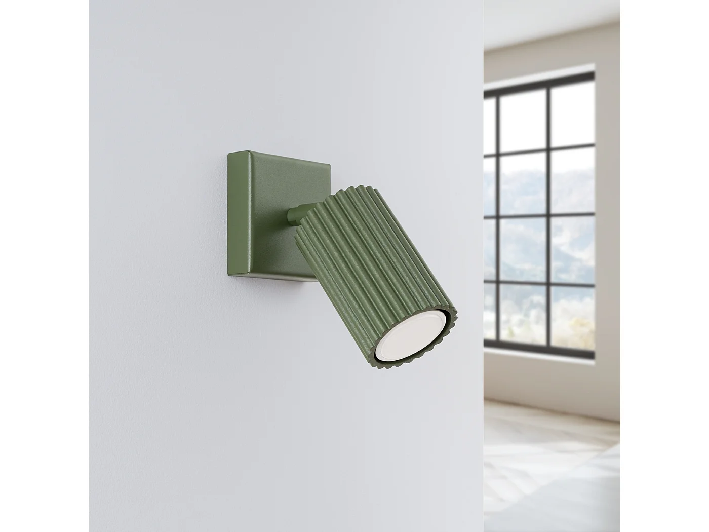 Lampa ścienna minimalistyczny Gloow, aluminium - 1 źródło światła 4000K - L.8 x H.8 cm - zielony oliwkowy 4752223 - obrazek 1